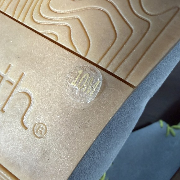 Earth Fausto Contrast Stitched Double Band Slip On Sandals Blue Suede Size 10 - Picture 6 of 6